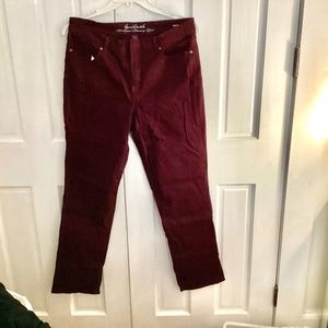 Gloria Vanderbilt Burgundy Rail Straight Jeans Size 12